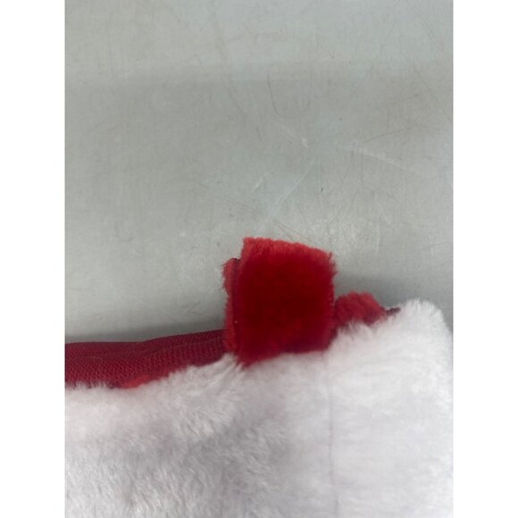 Christmas stocking foe fur solid red white decor 15" READ - Picture 6 of 7